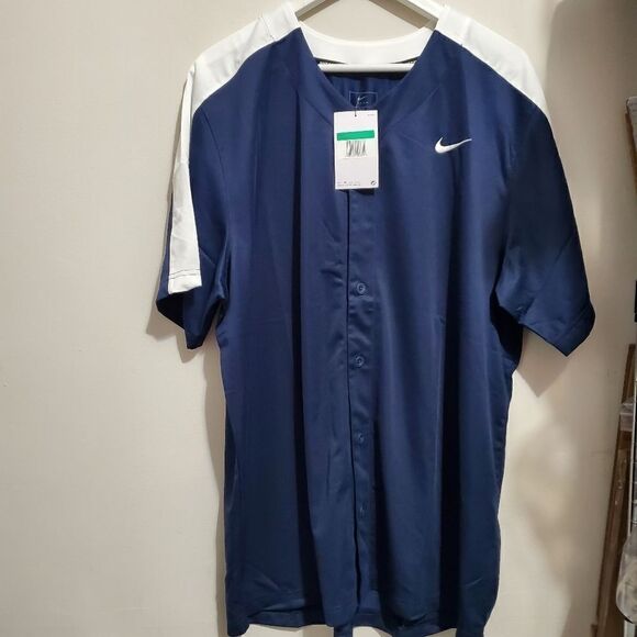Nike Men's Baseball Stock Vapor Select Full-Button Jersey XLARGE Blue BQ5508-420 - Picture 1 of 7